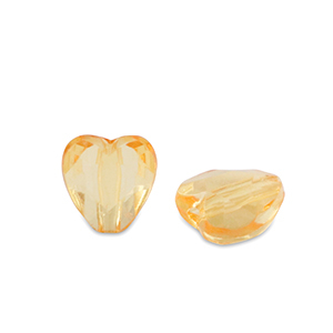 Perles acryliques c&oelig;ur Jaune spectra transparent