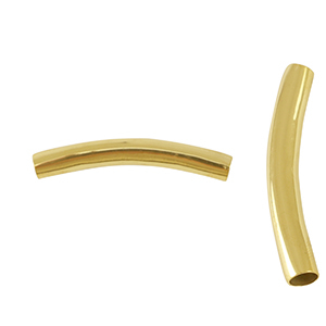 Perles en acier Inox tubes 40mm Dor&eacute;