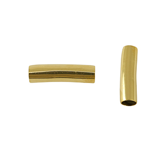 Perles en acier Inox tubes 20mm Dor&eacute;