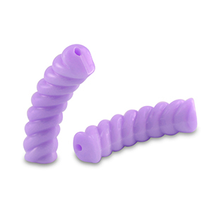 Perles tubes acryliques torsad&eacute; Violet