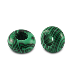 Pierres naturelles rondelles 14mm Vert-noir