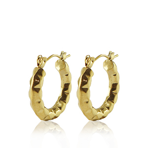 Boucles d'oreilles en acier Inox cr&eacute;oles 20mm Dor&eacute;