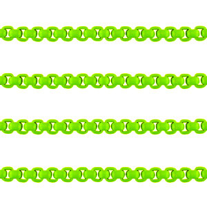 Cha&icirc;ne maille jaseron 3mm Vert n&eacute;on