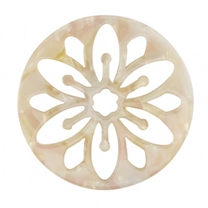 Pendentifs en r&eacute;sine mandala Rose-blanc nacr&eacute;