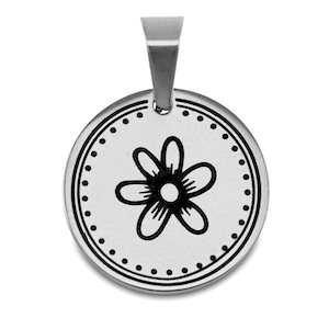 Breloques en acier Inox fleur Argent&eacute;