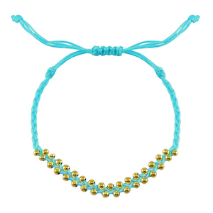Bracelets tendance perles en acier inoxydable Bleu-dor&eacute;