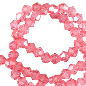 Perles &agrave; facettes bicone 6mm Rose peonia
