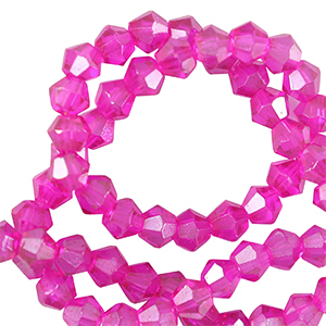 Perles &agrave; facettes bicone 3mm Rose n&eacute;on