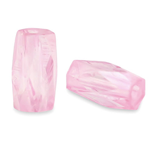 Perles &agrave; facettes tube Rose azal&eacute;e