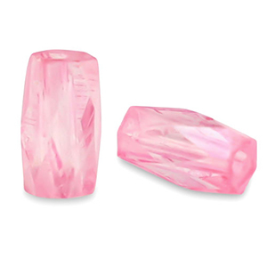 Perles &agrave; facettes tube Rose peonia
