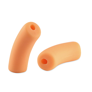 Perles tubes acryliques mat P&ecirc;che paradis