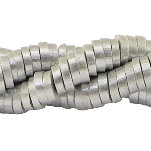 Perles Katsuki Heishi 4mm Argent&eacute;-pearl shine coating