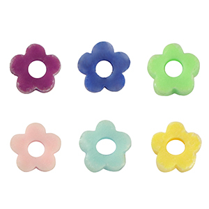 Perles Katsuki fleur 4mm Multicolore-pearl shine coating
