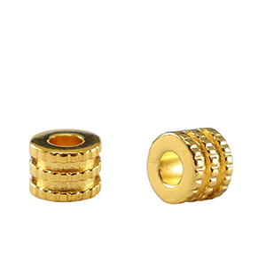 Perles en m&eacute;tal DQ tubes Dor&eacute; (sans nickel)