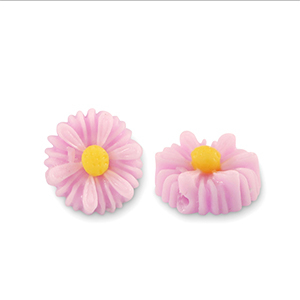 Perles en r&eacute;sine fleur 12mm Lilas rose