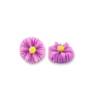 Perles en r&eacute;sine fleur 8mm Violet