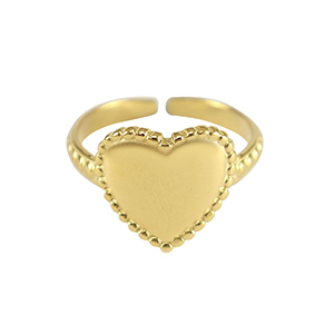 Bagues en acier Inox coeur Dor&eacute;