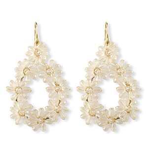 Boucles d&rsquo;oreilles facett&eacute;es goutte Dor&eacute;-transparent