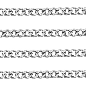 Appr&ecirc;ts en acier Inox cha&icirc;ne maille jaseron gourmette Argent&eacute;