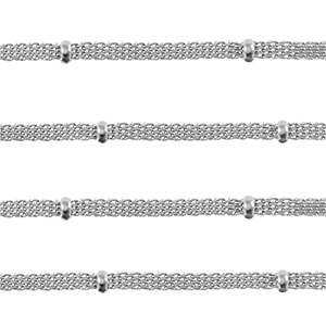 Appr&ecirc;ts en acier Inox cha&icirc;ne maille jaseron Argent&eacute;