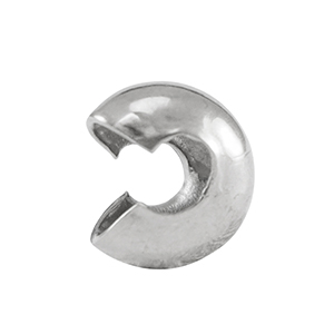 Appr&ecirc;ts en acier Inox Crimp Cover 5mm Argent&eacute;