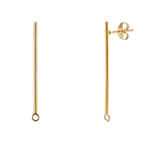 Boucles d'oreilles puces en acier Inox Dor&eacute;