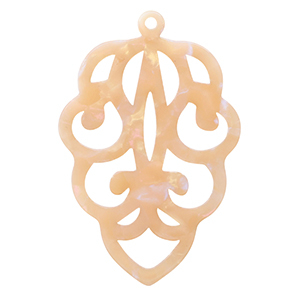 Pendentifs en r&eacute;sine P&ecirc;che blush opale