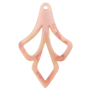 Pendentifs en r&eacute;sine Rose p&ecirc;che opale