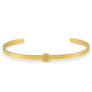 Pierre de Naissance bracelet avec serti pour flatback SS16 en acier Inox Dor&eacute;