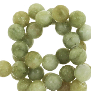 Pierres naturelles Serpentine 8mm mat Vert olive