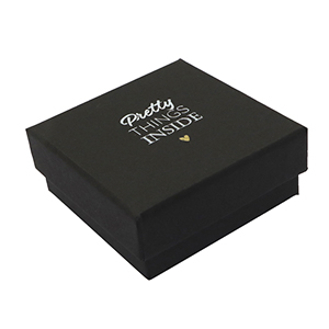 Bo&icirc;te &eacute;crin &agrave; bijoux "Pretty things inside"&nbsp; Noir