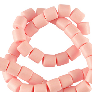 Perles en polym&egrave;re 6mm Rose p&ecirc;che