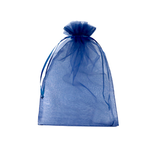 Sachet &agrave; bijoux en organza 10x12cm Bleu marine