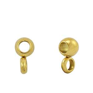 Perles en acier Inox avec anneau 4mm Dor&eacute;
