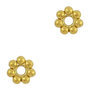 Perles en acier Inox spacer anneau Bali 6mm Dor&eacute;