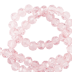 Perles &agrave; facettes 6x4mm disque Heishi Rose p&acirc;le