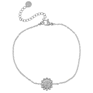 Bracelets en acier Inox fleur Argent&eacute;