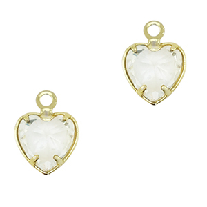 Pendentifs en verre Crystal Glass c&oelig;ur Cristal-dor&eacute;