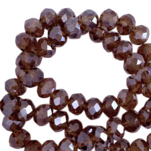 Perles &agrave; facettes 4x3mm disque Heishi Violet aubergine-pearl shine coating