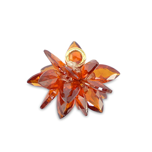 Breloques Zirconium fleur Orange rouille