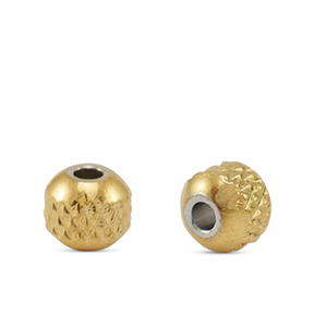Perles en acier Inox 6mm Dor&eacute;