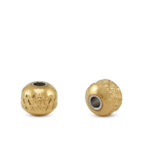 Perles en acier Inox 4mm Dor&eacute;