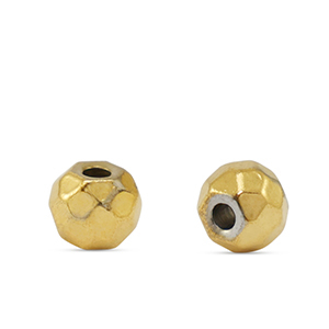 Perles en acier Inox 5mm Dor&eacute;