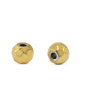 Perles en acier Inox 4mm Dor&eacute;