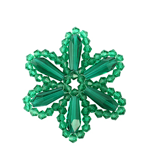 Pendentifs facett&eacute;es fleur Vert fonc&eacute;