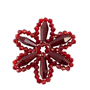 Pendentifs facett&eacute;es fleur Rouge bourgogne