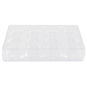 Pr&eacute;sentoir bijoux bo&icirc;te de rangement 12 cases transparent
