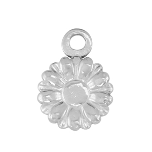 Breloques en acier Inox fleur Argent&eacute;