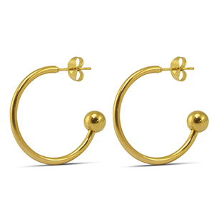 Boucles d'oreilles en acier inox 25mm Dor&eacute;
