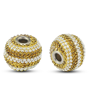 Perles boh&egrave;mes Dor&eacute;-blanc cass&eacute;